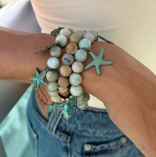 Amazonite stackable stretch bracelets